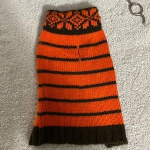 Dog Sweater Brown & Orange Size XXS